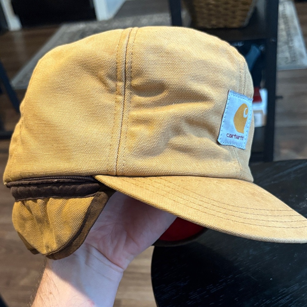 Vintage Carhartt canvas hat ear flap hat size large